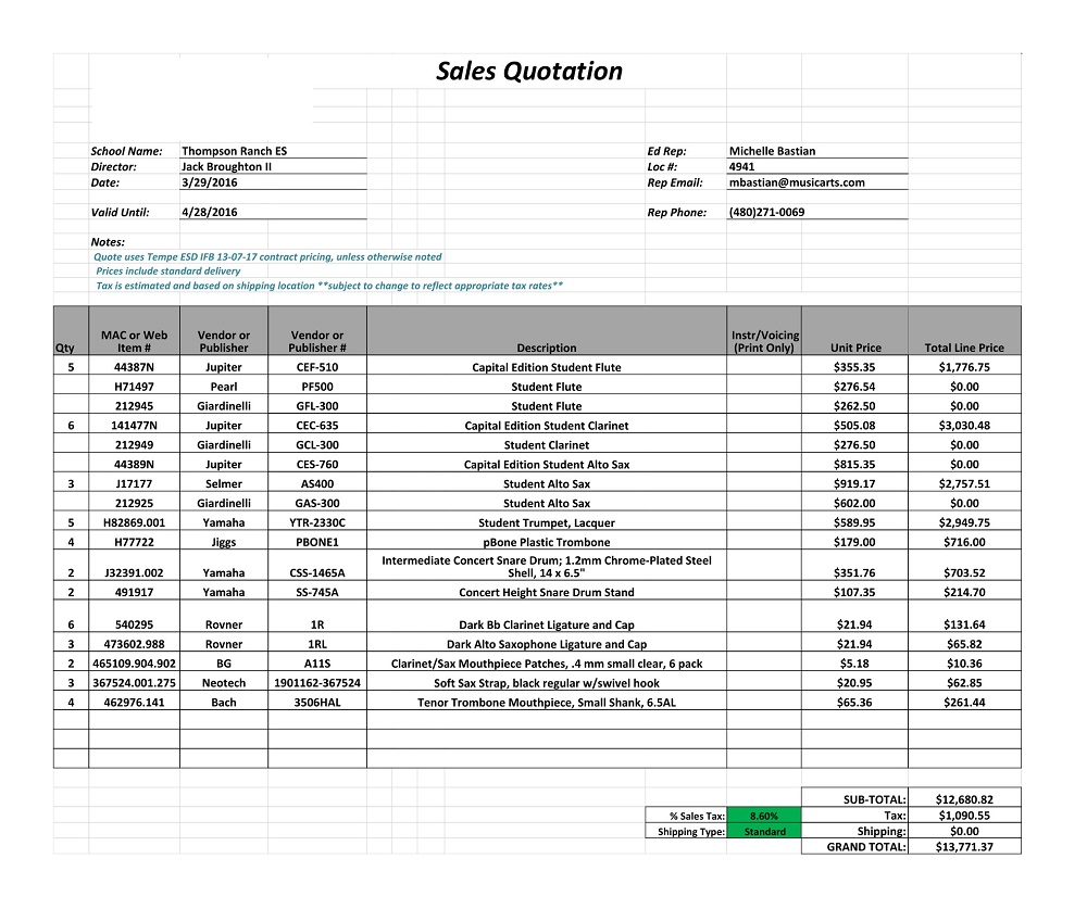 General Business Project Sales Quotation