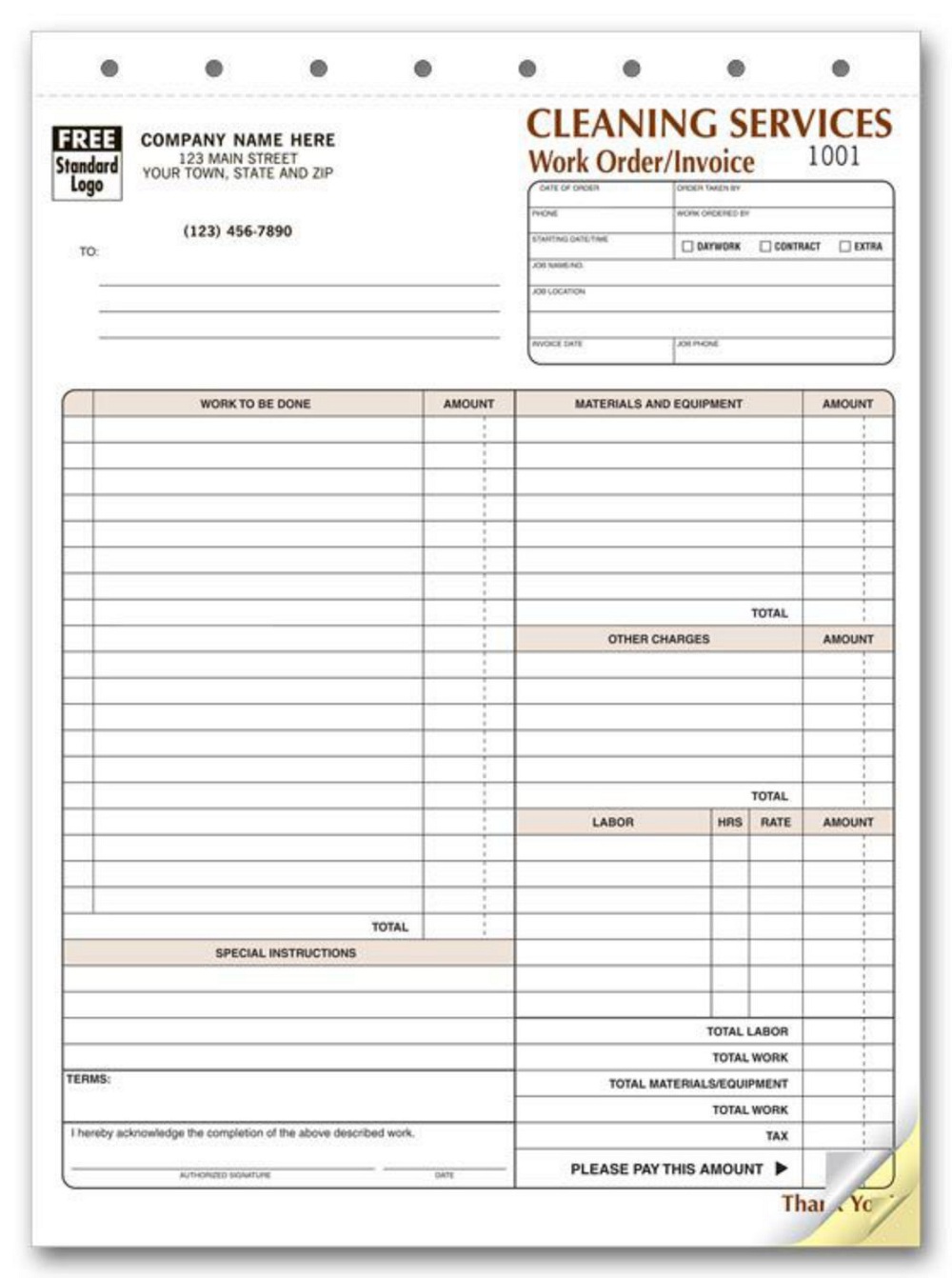 Generic Cleaning Business Estimate Form