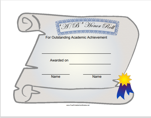 Honor Roll Certificate 10