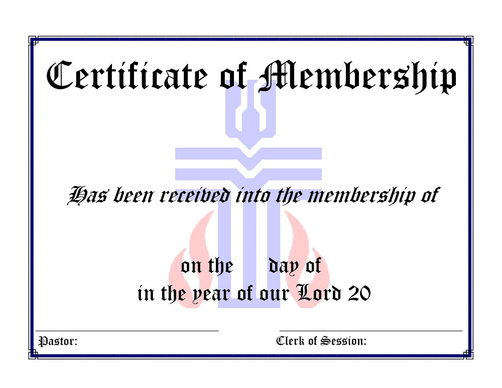 Institute's Membership Certificate Template