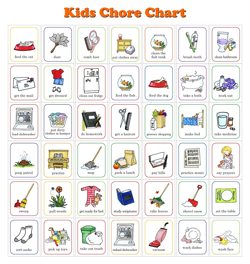 Kids Chore Chart Clip Art