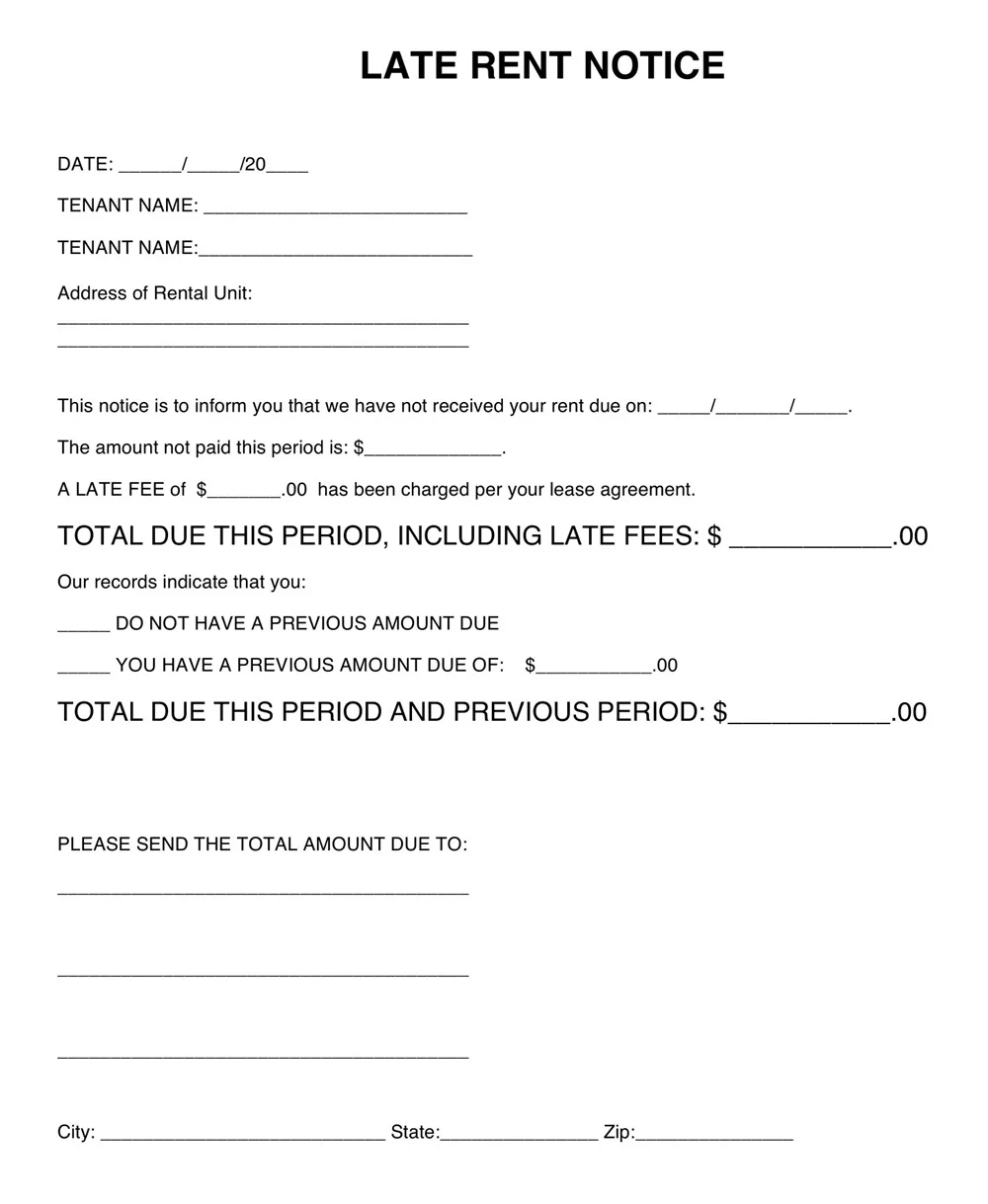 Late Rent Payment Notice Template
