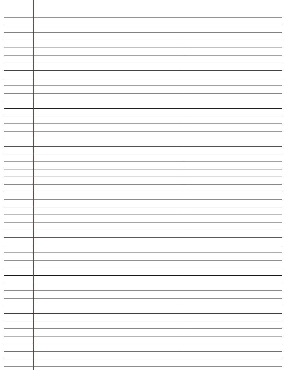 Printable Notebook Paper