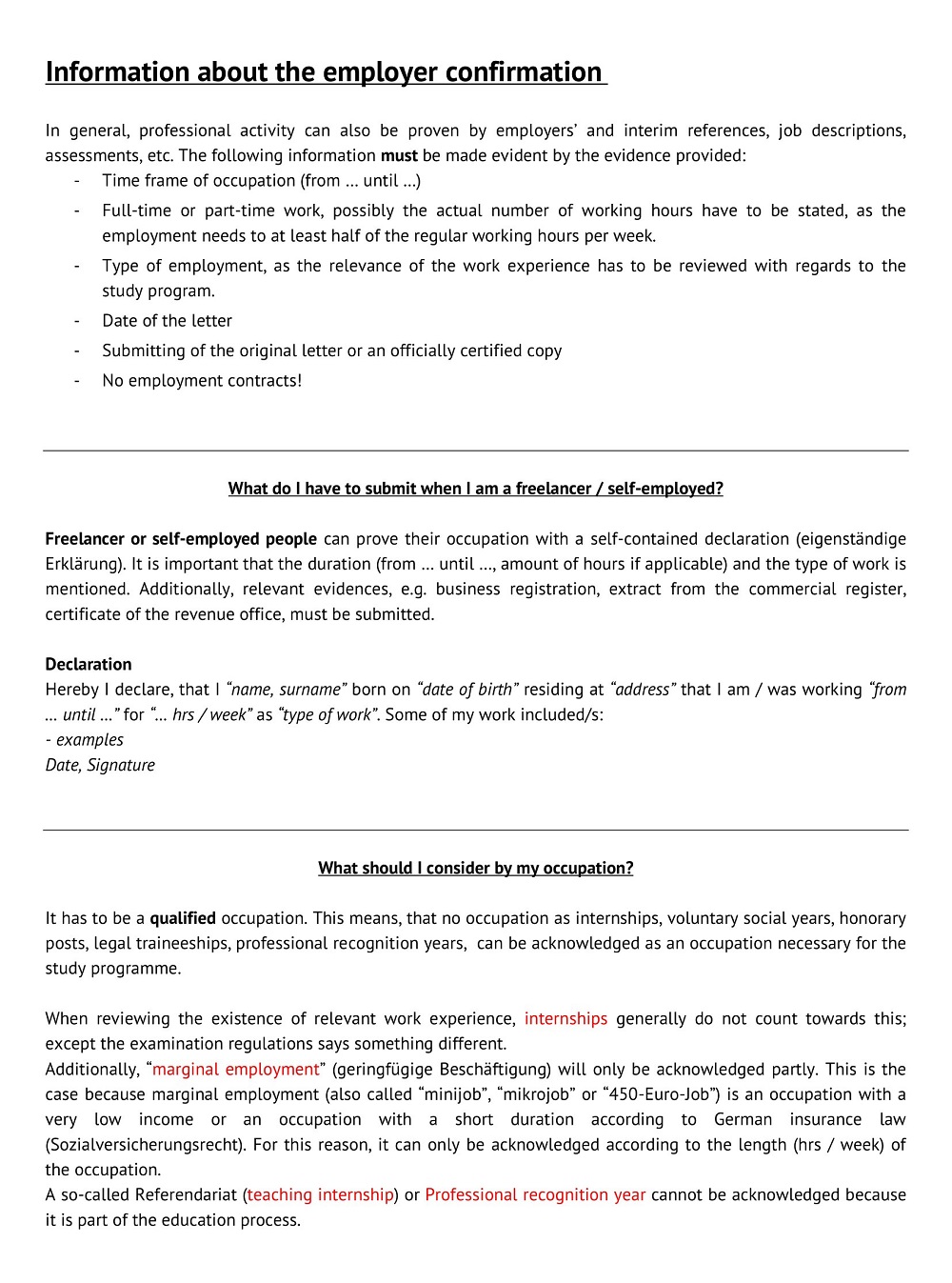 Letter of Employer Confirmation Template