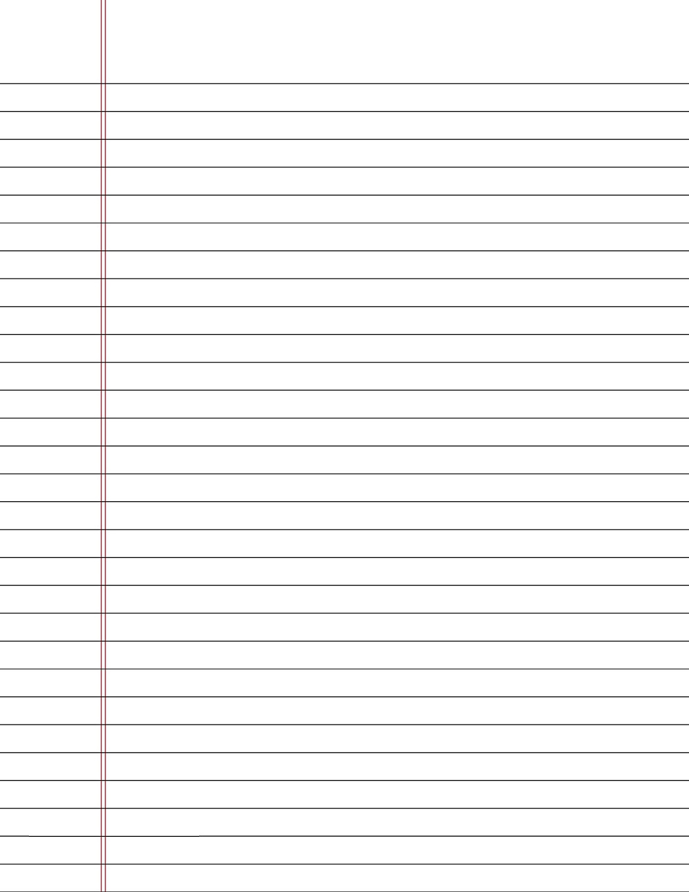 Lined Notebook Paper for School
