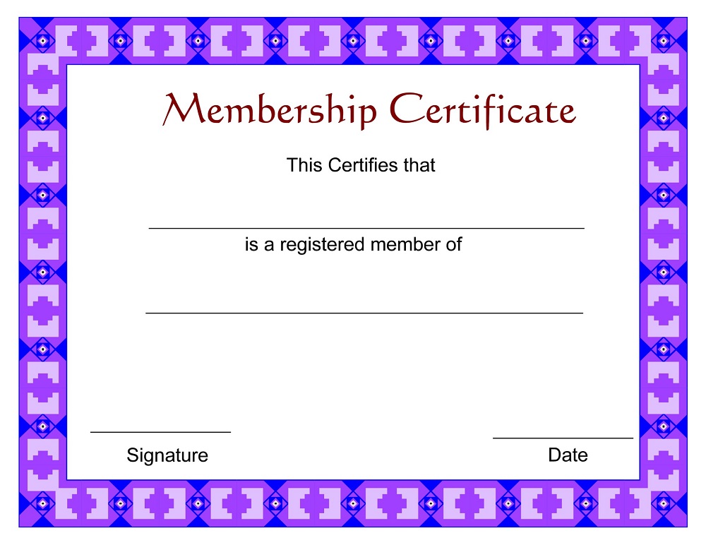 Minimal Style Membership Certificate Template