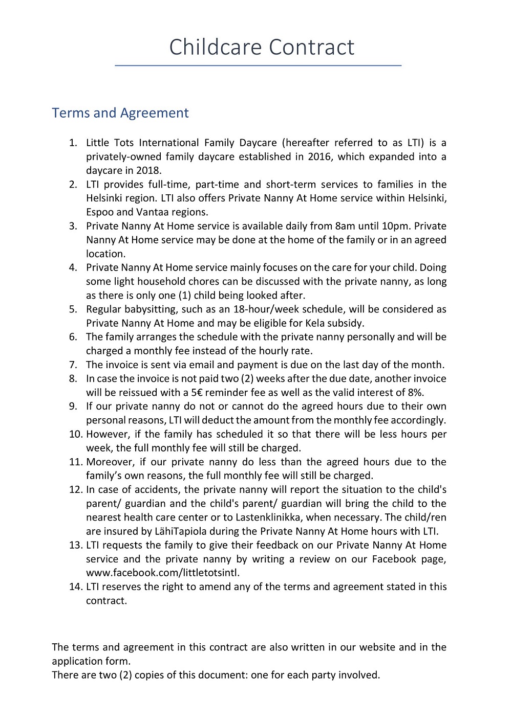 34 Free Printable Nanny Contract Templates PDF Word American 34 Free Printable Nanny Contract Templates PDF Word American