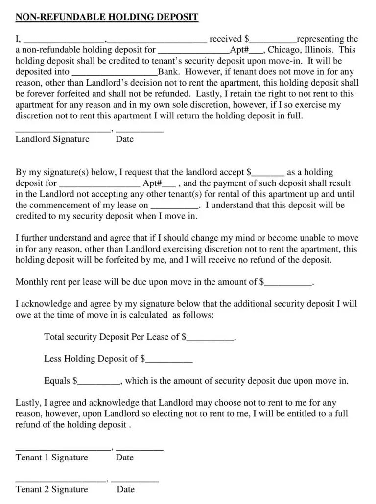 22 Free Non Refundable Deposit Agreement Templates PDF DOC 