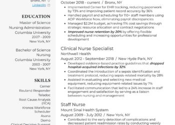 Sample Nursing Resume Template