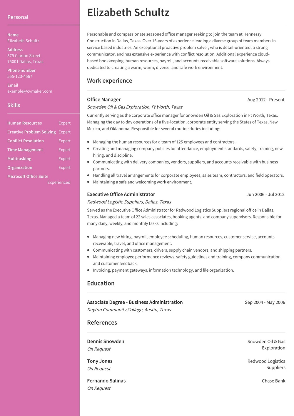 Office Manager Administrative Assistant Resume