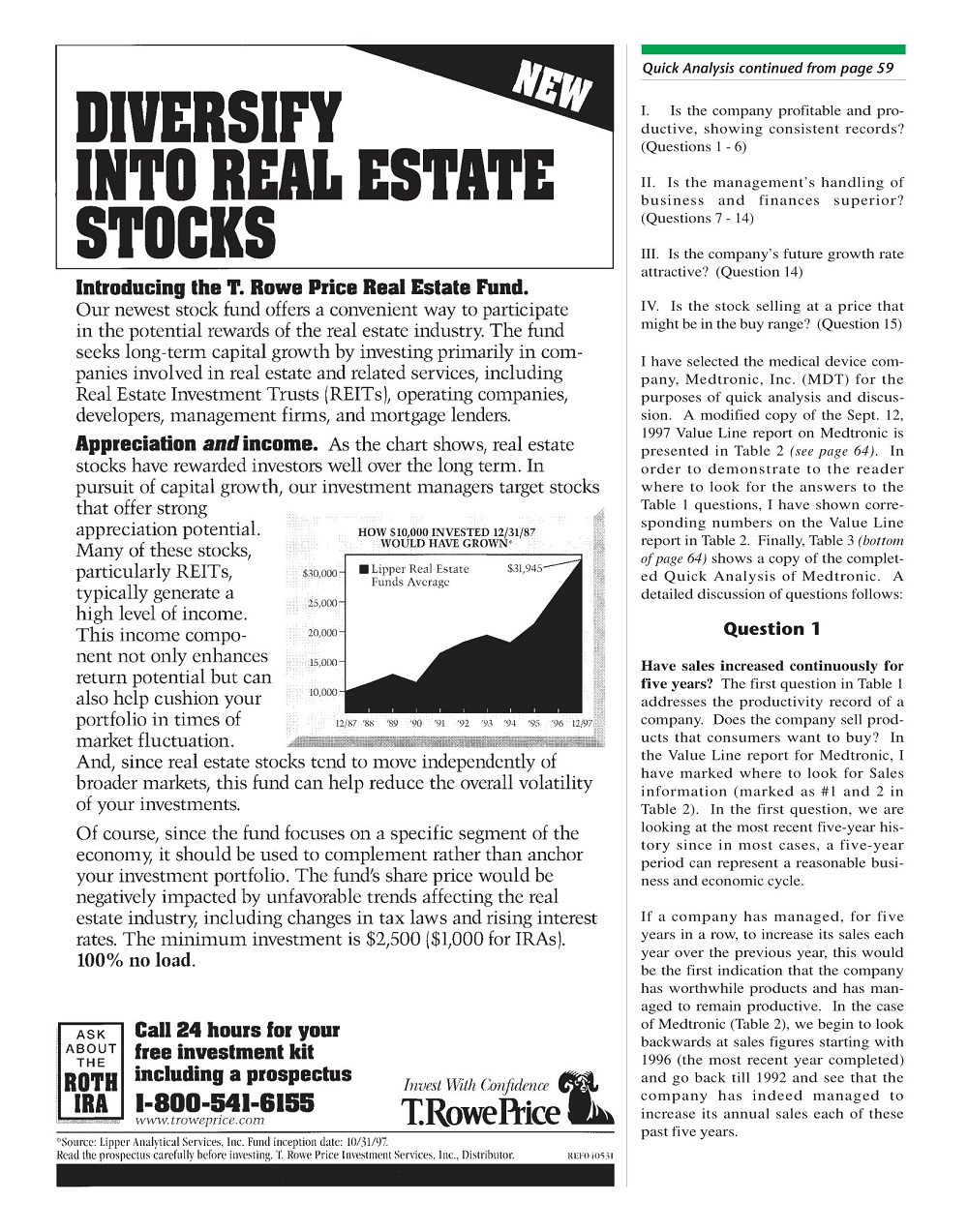 One Page Quick Analysis of a Stock PDF