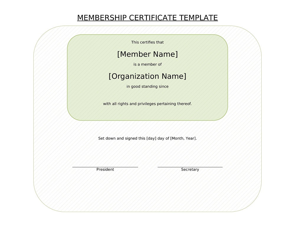 Organization’s Membership Certificate Template