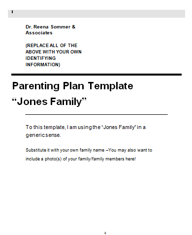 Parenting Plan Template 06