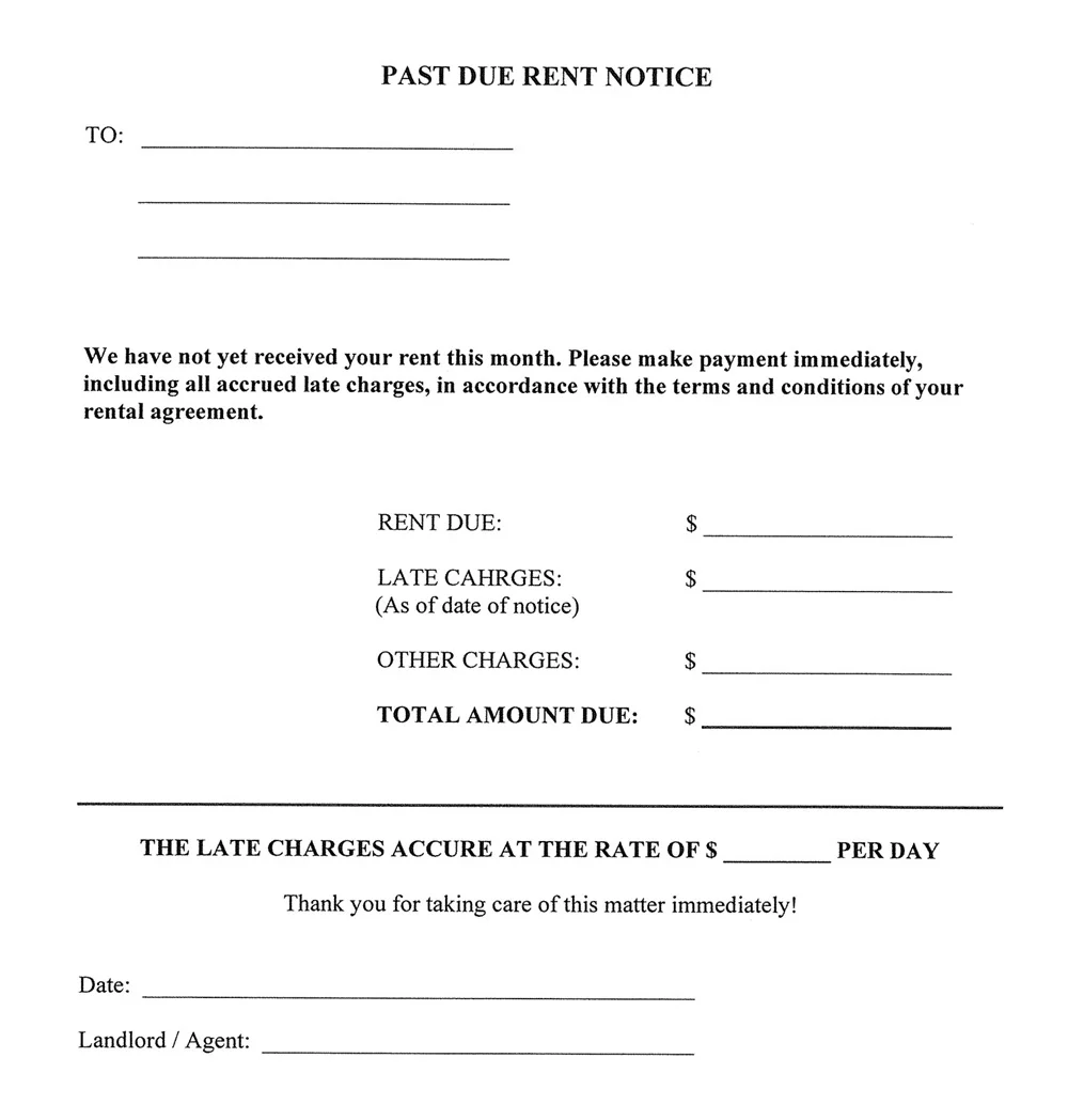 Past Due Rent Notice