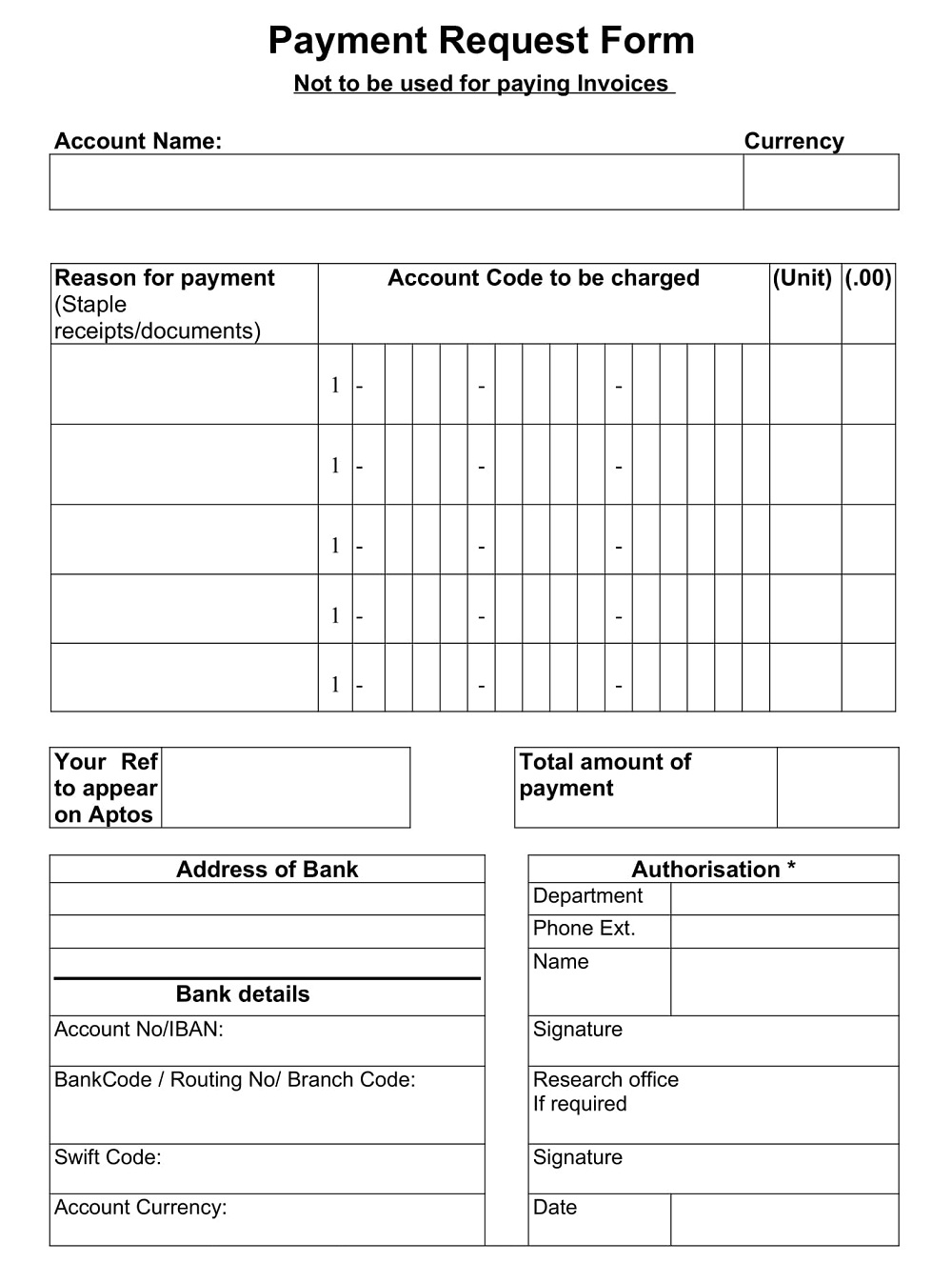 Payment Request Form DOC