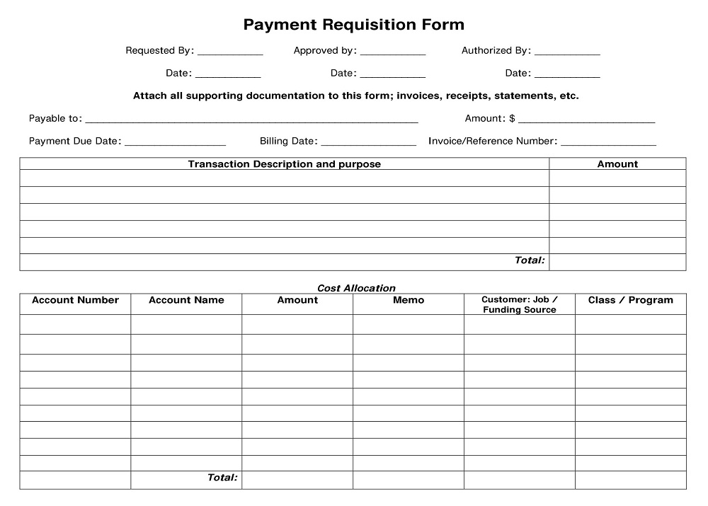 Payment Requisition Form PDF