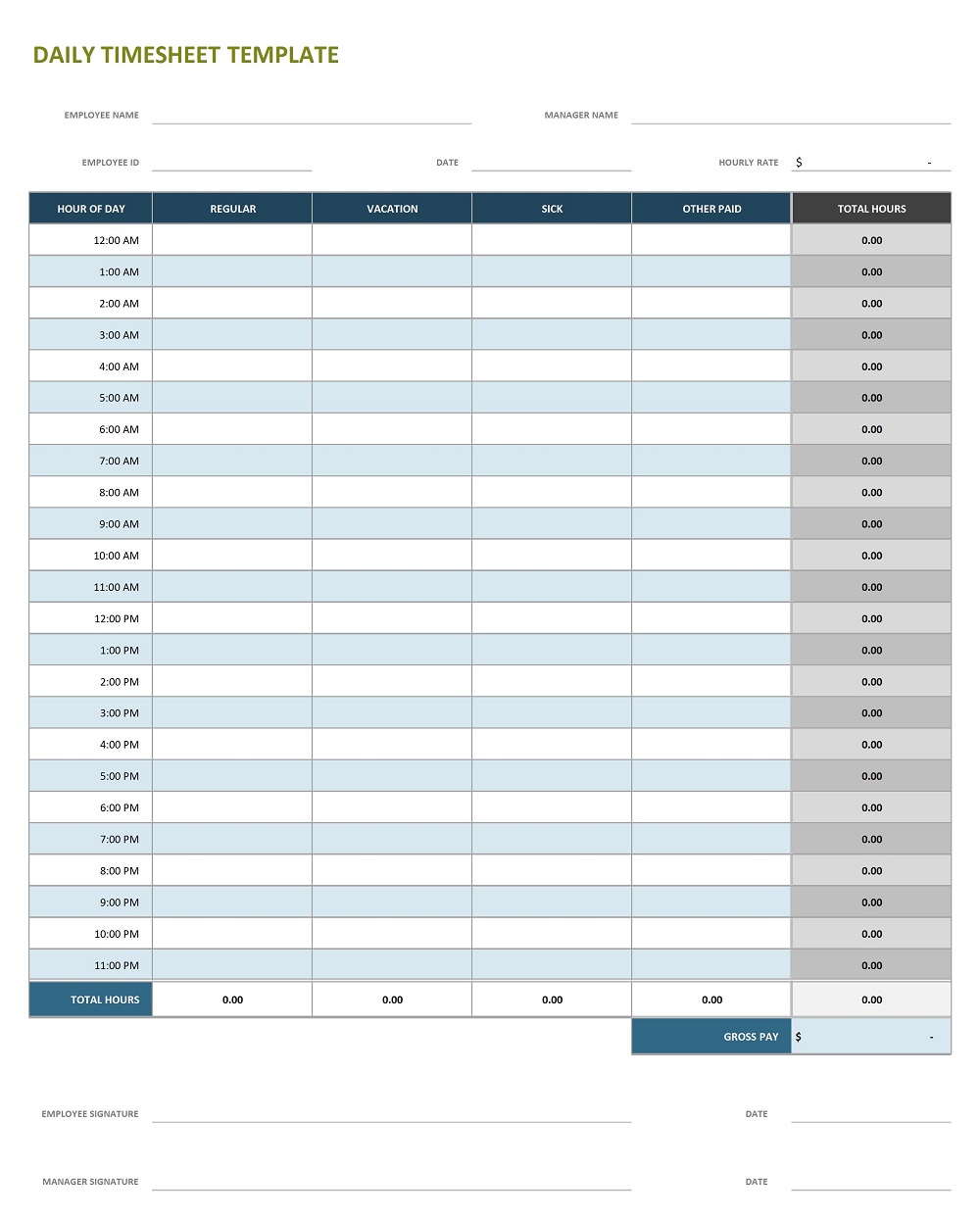 Payroll Time Card Template