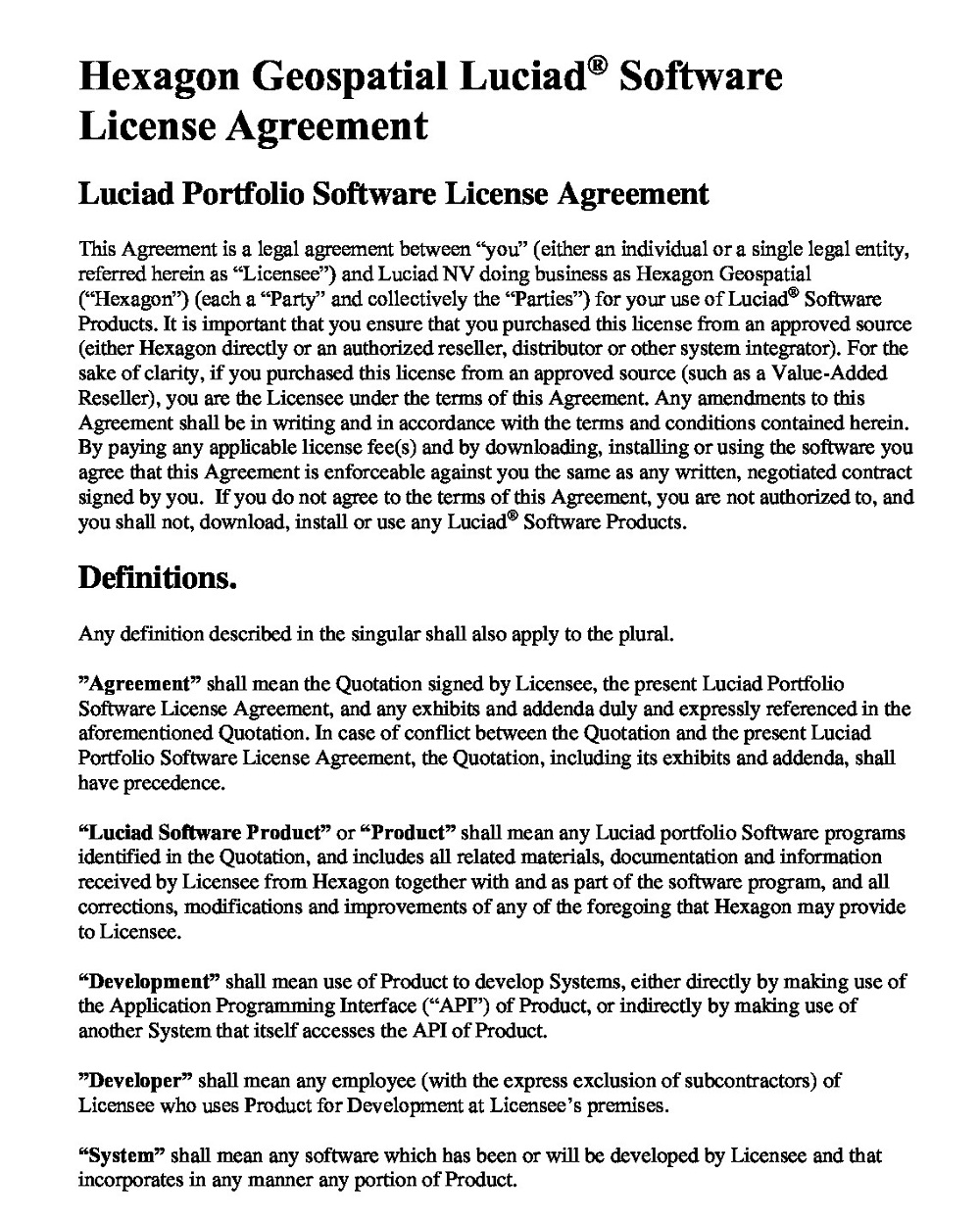 Portfolio Software License Agreement