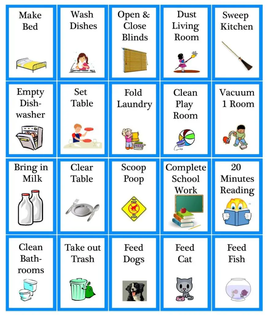 20 Free Printable Chore Clip Art (Download PDF Templates) American 20 Free Printable Chore Clip Art (Download PDF Templates) American