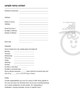 34+ Free Printable Nanny Contract Templates - PDF, Word » American Templates