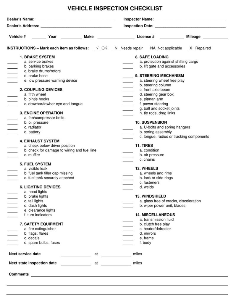 40-free-printable-auto-detail-checklist-templates-pdf-ms-word