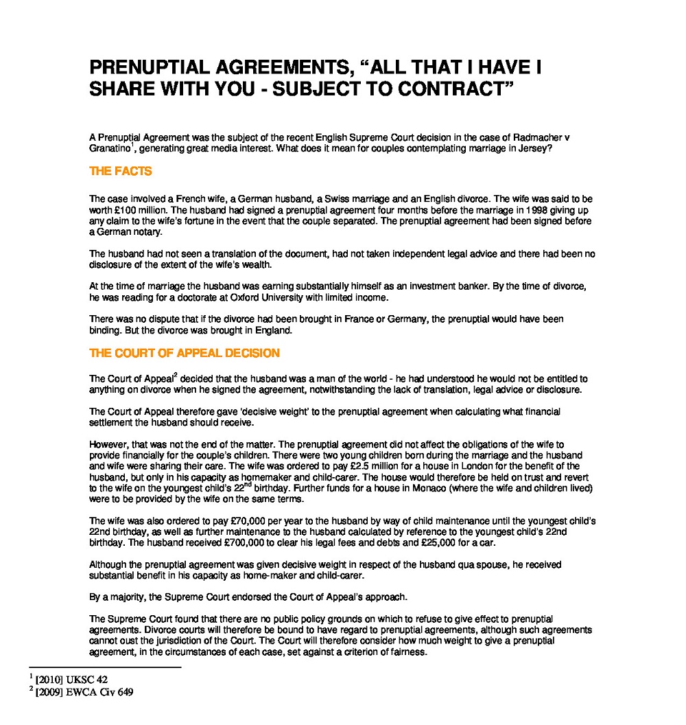 Professional Prenuptial Agreement Template