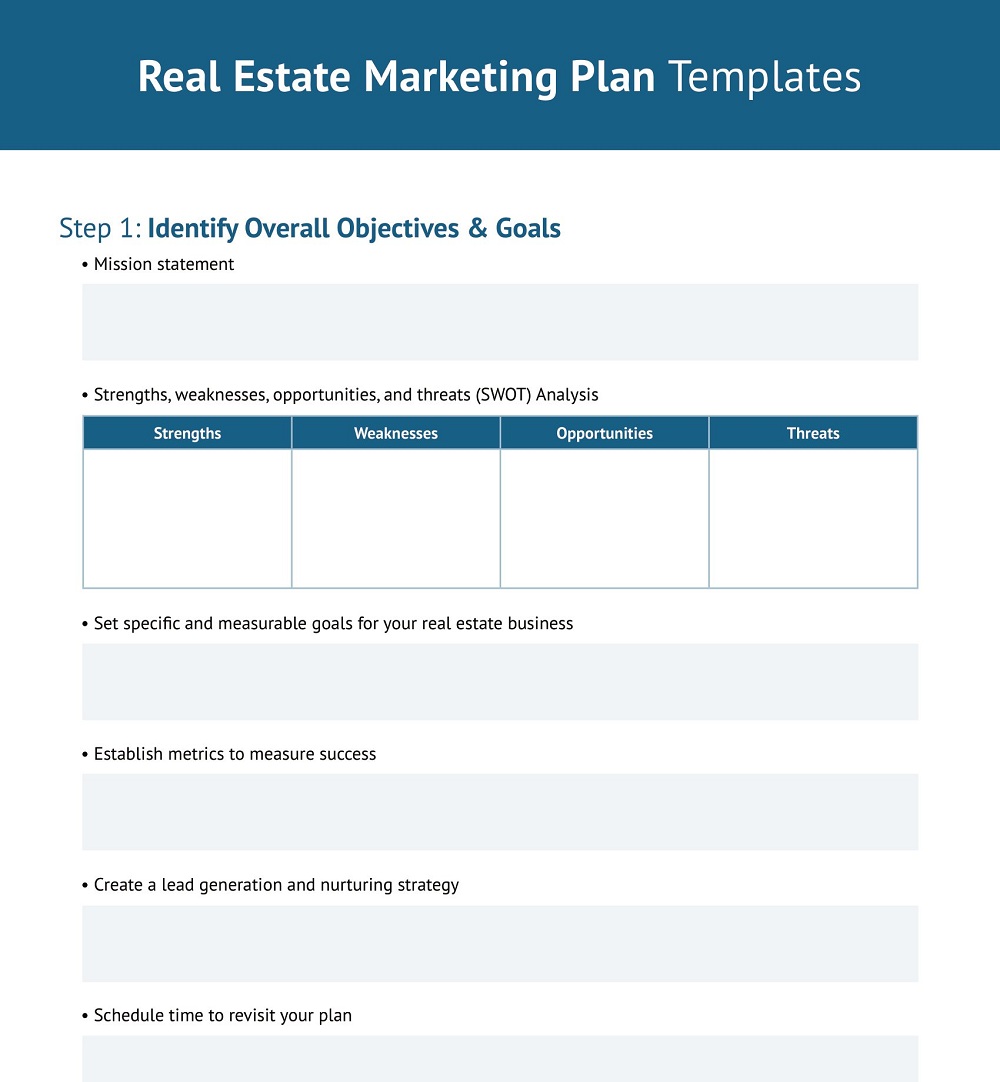 Real Estate Marketing Plan Template PDF