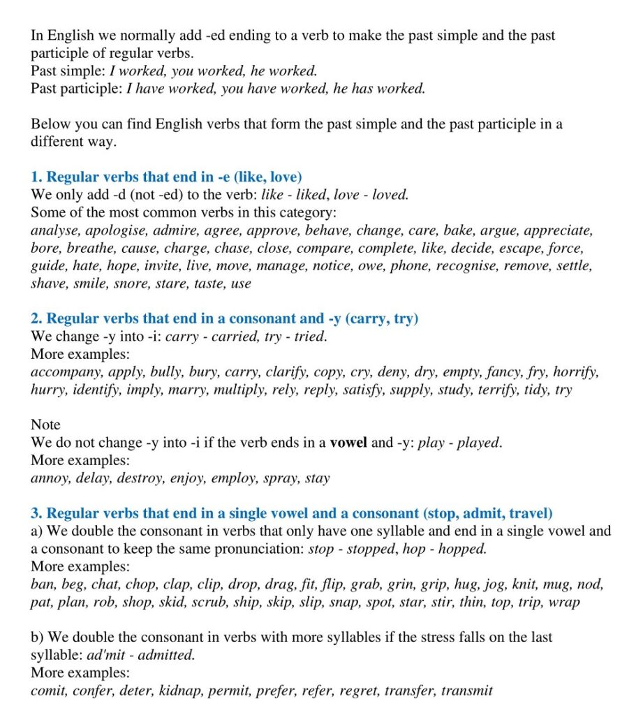 20+ Printable Regular and Irregular Verbs Worksheets - Free PDF, Word ...