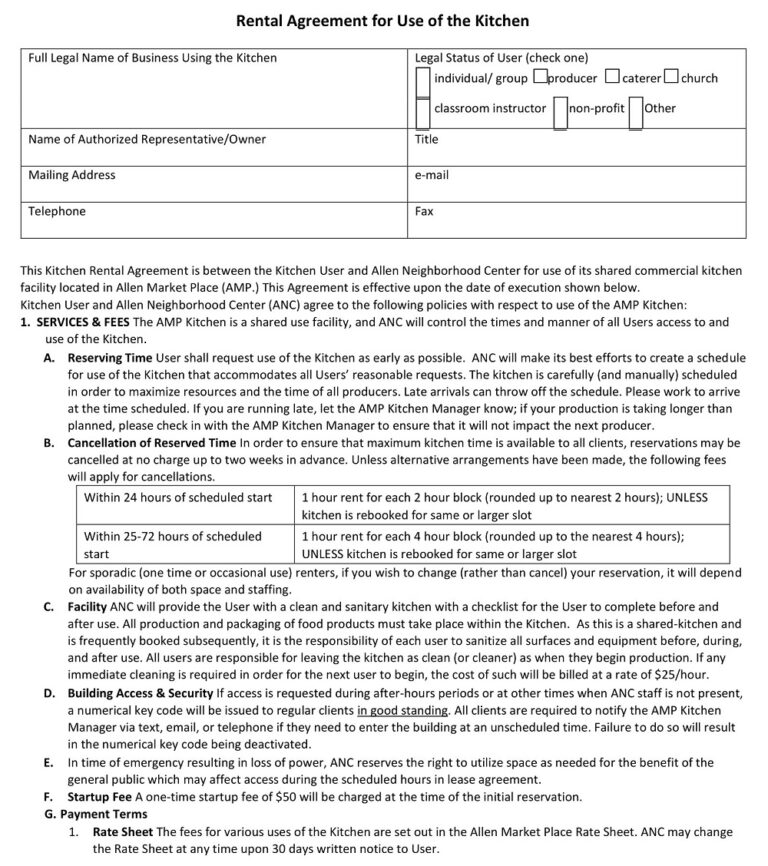 Rental Agreement For Use Of Kitchen Manager 768x866 