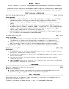 30+ Free Sales Associate Resume Samples & Templates (PDF, Word ...