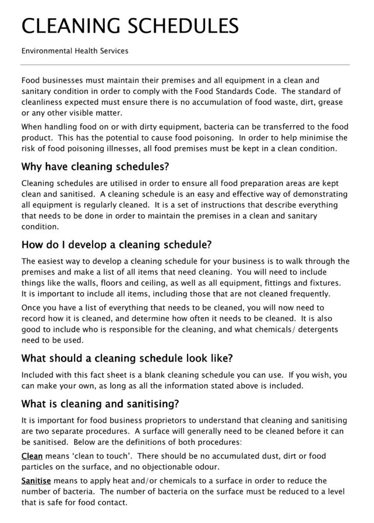 32+ Free Kitchen Cleaning Checklist Templates [Restaurant, Commercial ...