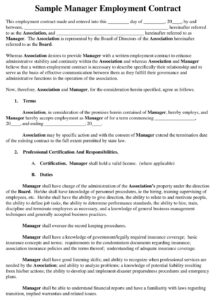 15+ Free Sample Kitchen Manager Contract Templates (PDF, MS Word ...