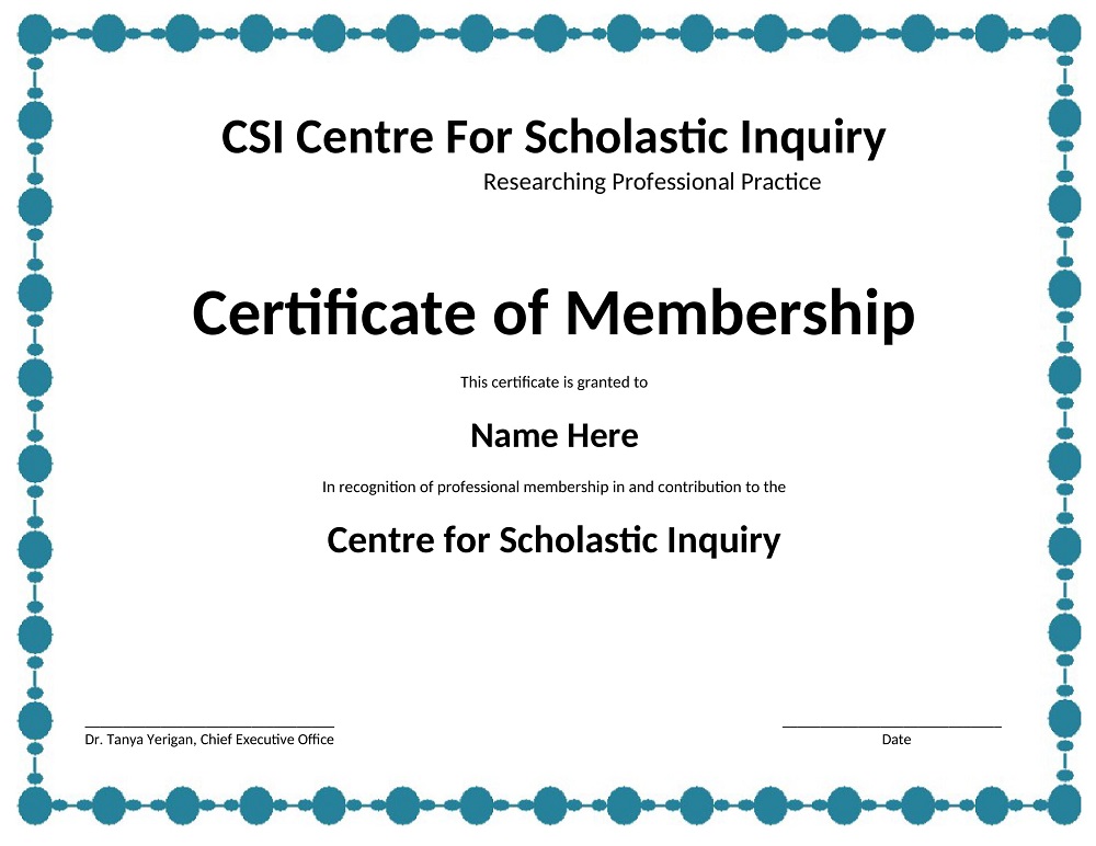 Scholar Membership Certificate Template