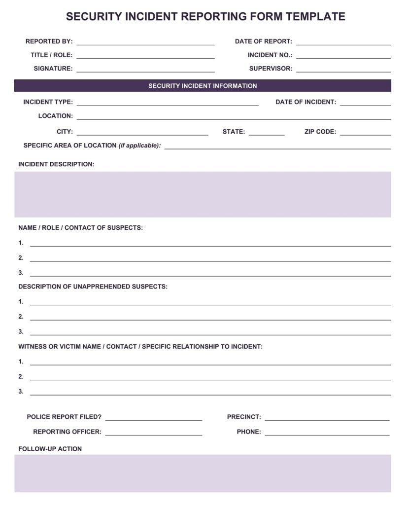 26+ Free Incident Report Form Templates - Printable PDF, Ms Word ...