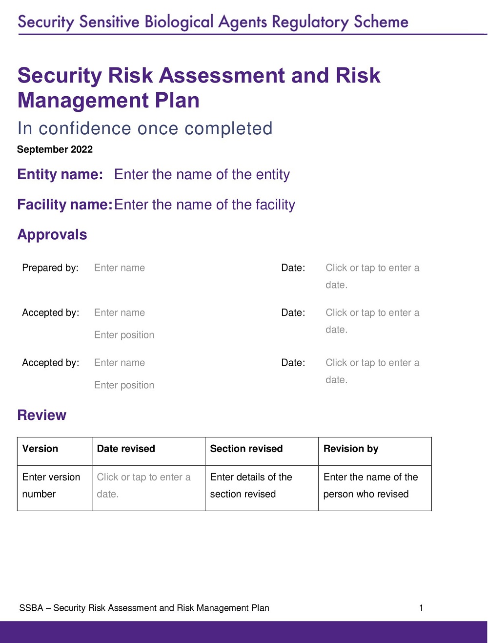 Security Risk Assessment and Risk Management Plan