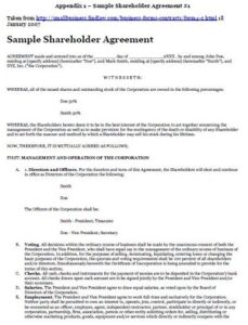 30+ Free Shareholder Agreement Template Format (PDF, Word) » American ...