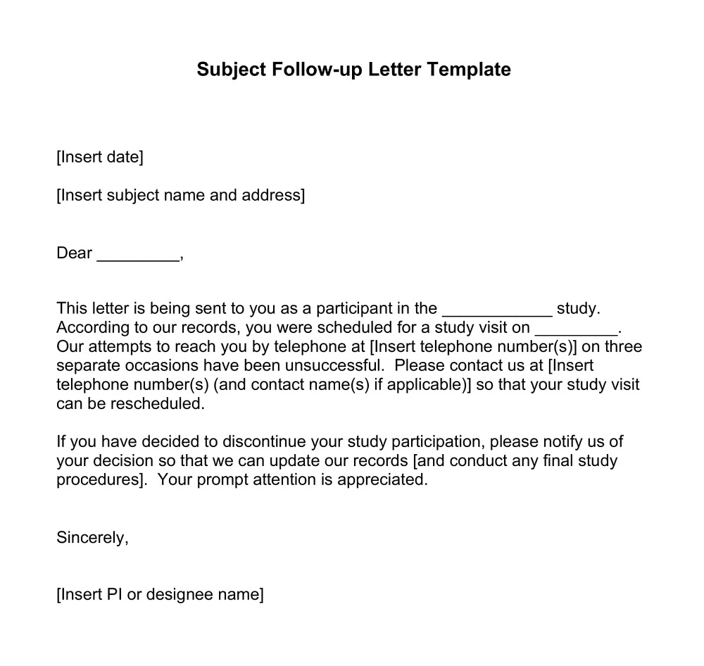 Simple Follow-Up Letter Template