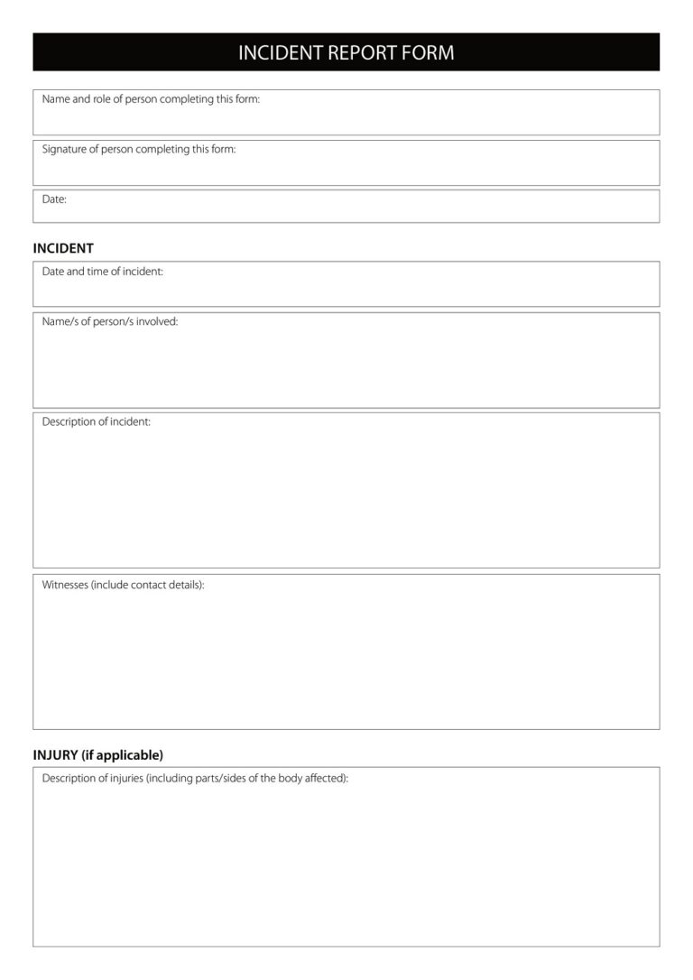 26+ Free Incident Report Form Templates - Printable PDF, Ms Word ...