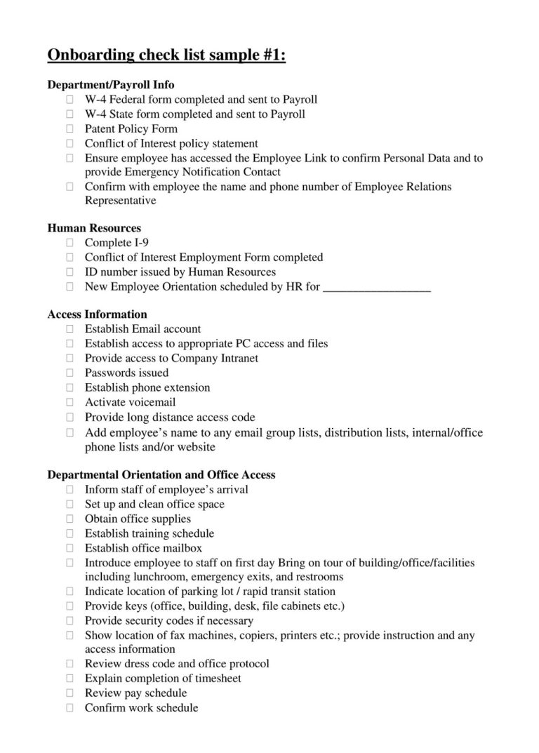 28+ Free Onboarding Checklist Examples & Templates (PDF, Excel)