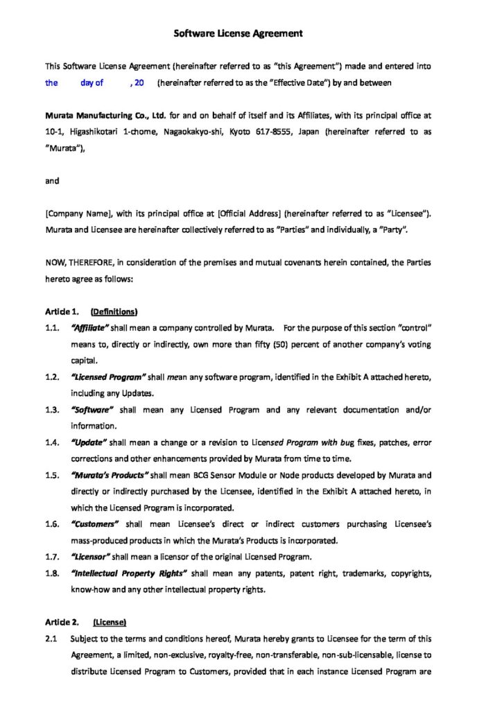 38+ Free Software License Agreement Examples & Templates (PDF, Word ...