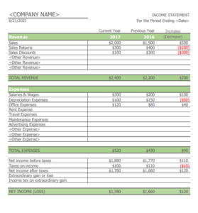 25+ Income Statement Template Excel (Free Download) » American Templates