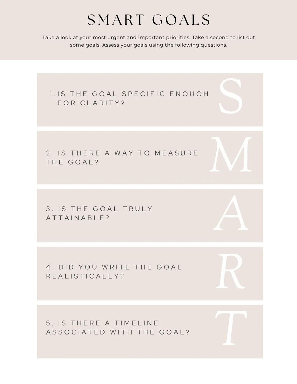 Smart Goals for Teachers Template