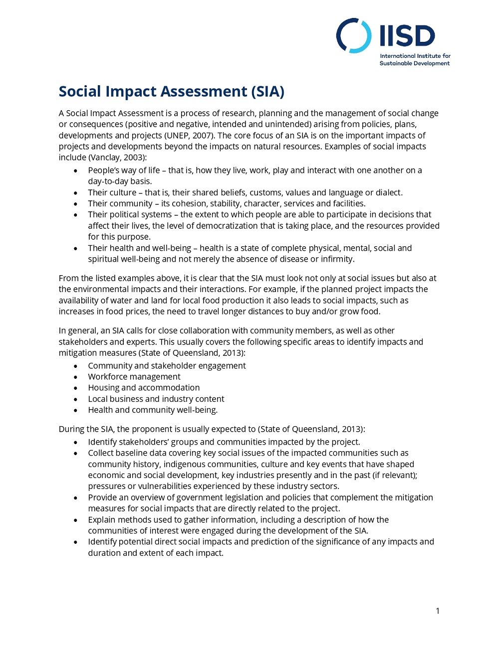 social impact assessment template