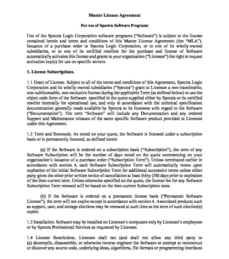 38+ Free Software License Agreement Examples & Templates (PDF, Word ...