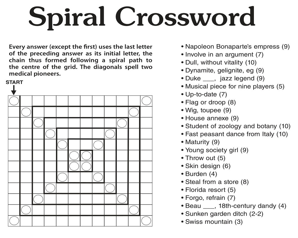Spiral Crossword Puzzle Template