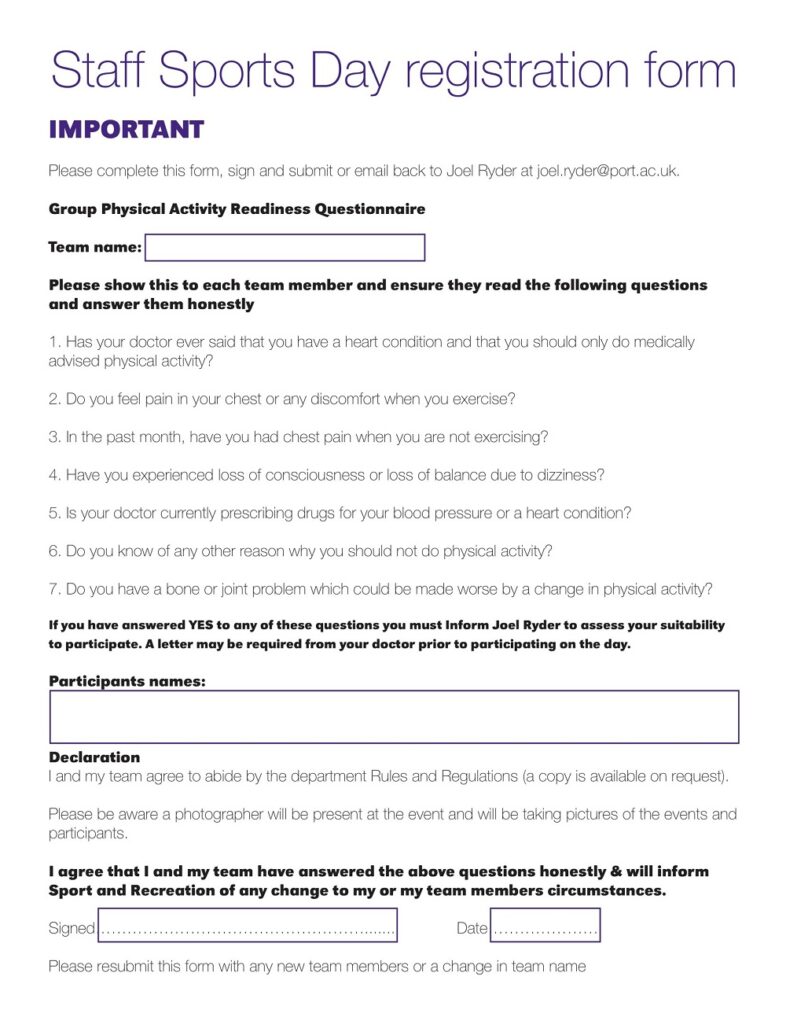 35+ Free Printable Sports Registration Form Templates (PDF) » American ...