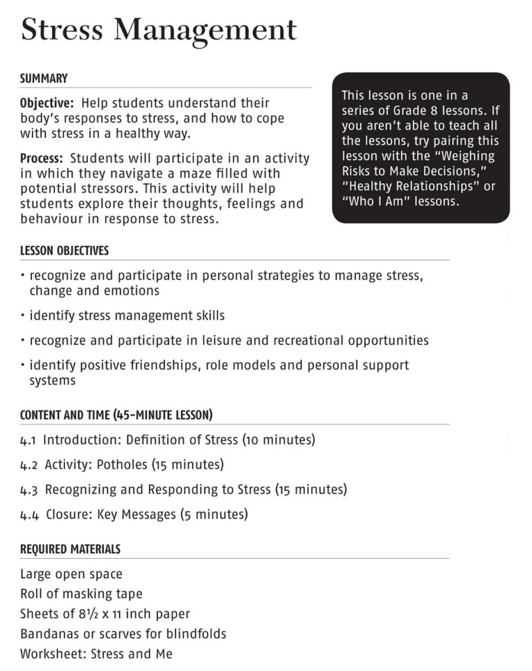 24+ Free Printable Stress Management Worksheets & Activities Templates ...