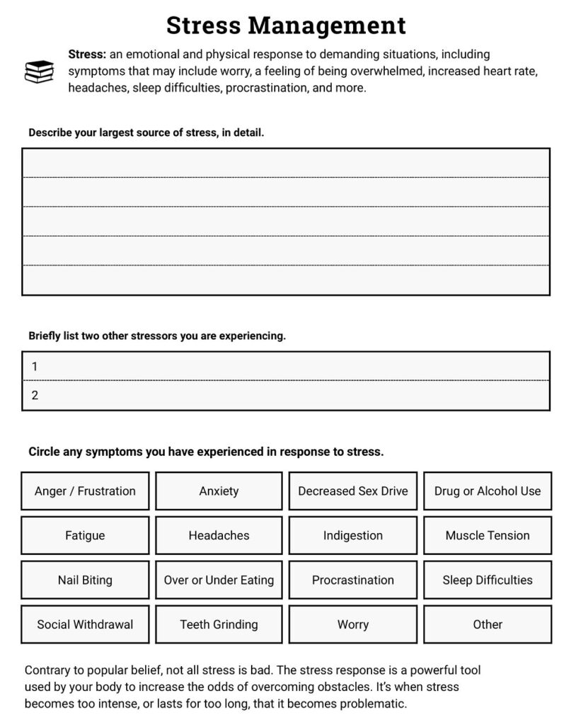 24 Free Printable Stress Management Worksheets Activities Templates PDF DOC American