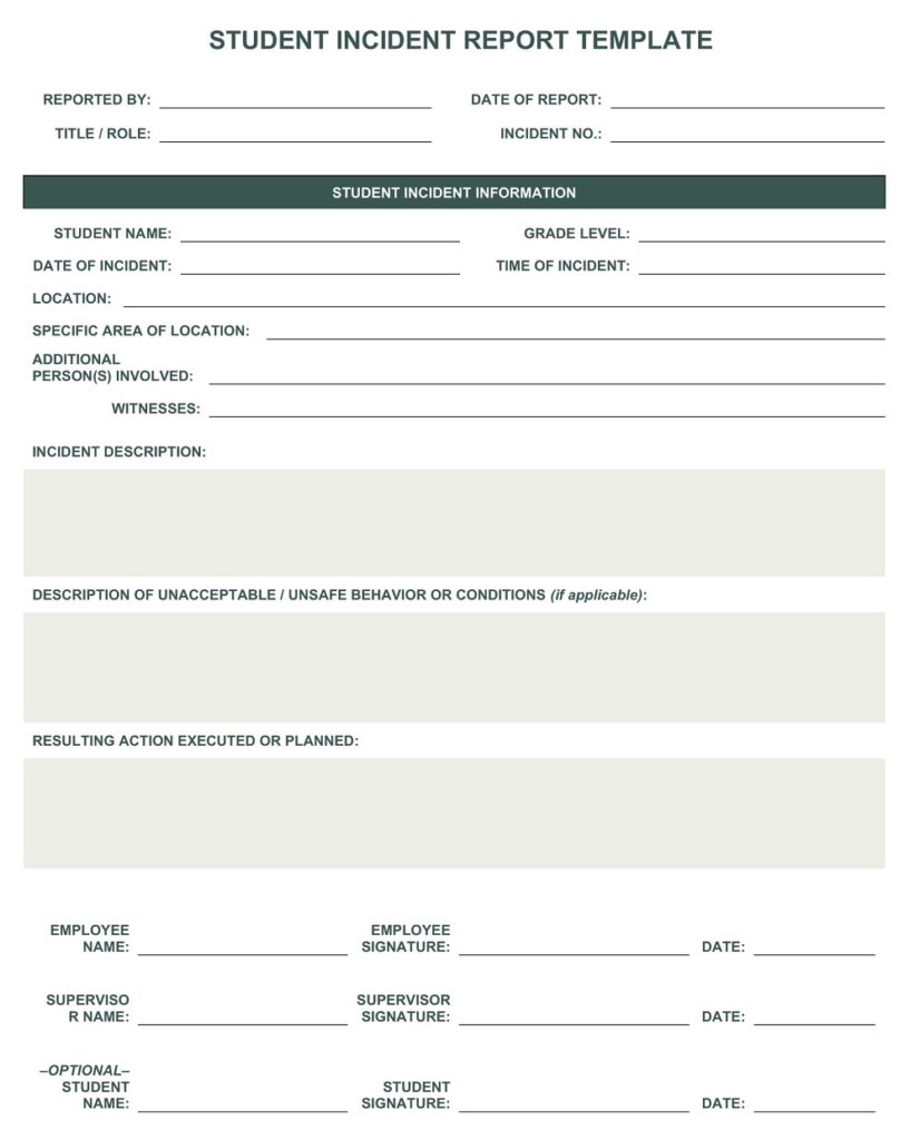 26+ Free Incident Report Form Templates - Printable PDF, Ms Word ...