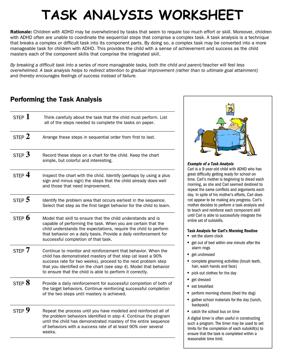 Task Analysis Worksheet